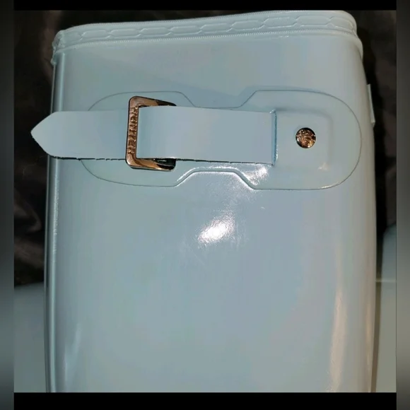 Hunter Original Tall Blue Green Waterproof 7 Boot W/ Matching Metallic Socks - Picture 11 of 16